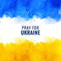 Modern flag theme pray for ukraine text texture background Royalty Free Stock Photo