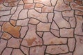 Modern flagstone mosaic tiles slabs with random chaotic texture for stone wall ,patio floor or terrace construction Royalty Free Stock Photo