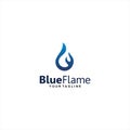 Blue flame logo design inspiration idea Royalty Free Stock Photo