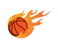 Modern Flaming Hot Basket Ball Illustration