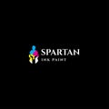 Modern flat colorful SPARTAN INK PAINT logo design