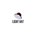 Modern flat colorful LIGHT HAT trick logo design