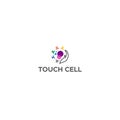 Modern flat colorful TOUCH CELL circle logo design