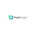 Modern flat colorful TRUST DESIGN code logo design