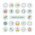 Collection of outline contact us icons
