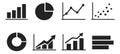 Modern flat data visualization icons set featuring various types of graphs and charts for business and statistics Royalty Free Stock Photo