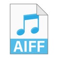 Modern flat design of AIFF file icon for web