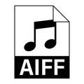 Modern flat design of AIFF file icon for web