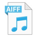 Modern flat design of AIFF file icon for web