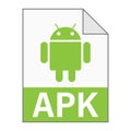 Modern flat design of APK file icon for web