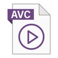 Modern flat design of AVC file icon for web Royalty Free Stock Photo