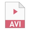 Modern flat design of AVI file icon for web Royalty Free Stock Photo