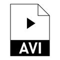 Modern flat design of AVI file icon for web Royalty Free Stock Photo
