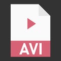 Modern flat design of AVI file icon for web Royalty Free Stock Photo