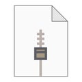 Modern flat design of blocked, closed, frozen, archive file icon for web