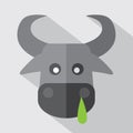 Modern Flat Design Buffalo Sick Icon Vector