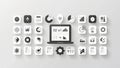 Modern flat design business and data analysis icons surrounding a laptop presentation Royalty Free Stock Photo