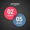 November 2, 5 Calendar Date Theme - Conceptual Information Design, cyber monday, cyber monday shoping, black friday Royalty Free Stock Photo
