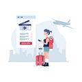 Modern flat design concept of Book your flight for Landing page template Royalty Free Stock Photo
