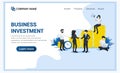 Modern Flat design concept of Business Investement with characters in investment innovation. Can use for business analysis, web Royalty Free Stock Photo