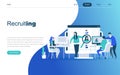 Modern flat design concept of Business Recruiting for website and mobile website development. Landing page template. Royalty Free Stock Photo