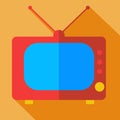 Modern flat design concept icon monitor tv. Royalty Free Stock Photo