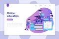 Modern flat design concept of Online Education for website and mobile website. Landing page template.