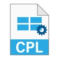 Modern flat design of CPL file icon for web