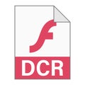 Modern flat design of DCR file icon for web Royalty Free Stock Photo