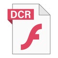 Modern flat design of DCR file icon for web Royalty Free Stock Photo