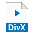 Modern flat design of DivX file icon for web