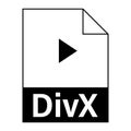 Modern flat design of DivX file icon for web