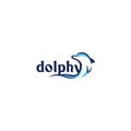 Modern flat design DOLPHY water blue logo design Royalty Free Stock Photo