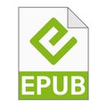 Modern flat design of EPUB file icon for web