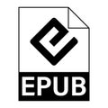 Modern flat design of EPUB file icon for web