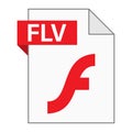 Modern flat design of FLV file icon for web Royalty Free Stock Photo
