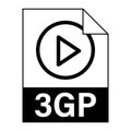 Modern flat design of 3GP file icon for web Royalty Free Stock Photo