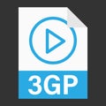 Modern flat design of 3GP file icon for web Royalty Free Stock Photo