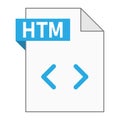 Modern flat design of HTM file icon for web Royalty Free Stock Photo