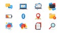 Modern Flat Design Icon Set for Business and Technology Royalty Free Stock Photo