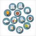 Modern Flat Design Icon Set for your Business Royalty Free Stock Photo