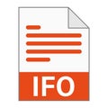 Modern flat design of IFO file icon for web