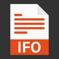 Modern flat design of IFO file icon for web