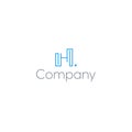 Modern flat design initial H COMPANY logo design