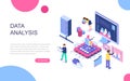 Modern flat design isometric concept of Big Data Analysis for banner and website. Royalty Free Stock Photo