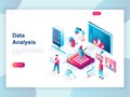 Modern flat design isometric concept of Big Data Analysis for banner and website. Isometric landing page template. Digital Royalty Free Stock Photo