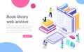 Modern flat design isometric concept of Book Library for banner and website. Landing page template. Royalty Free Stock Photo