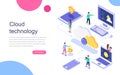 Modern flat design isometric concept of Cloud Technology for banner and website. Landing page template. Royalty Free Stock Photo