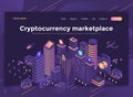 Flat Modern design of website template - Cryptocurrency marketplace