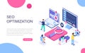 Modern flat design isometric concept of SEO Analysis for banner and website. Royalty Free Stock Photo